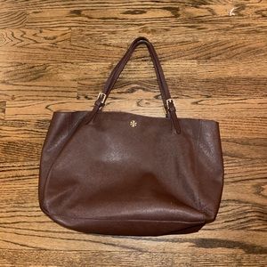 Tory Burch Brown Leather Medium York Buckle Tote